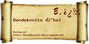 Bendekovits Ábel névjegykártya