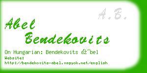 abel bendekovits business card